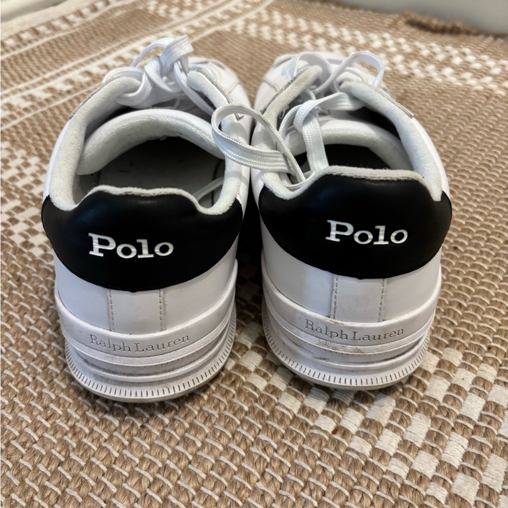 Men’s Ralph Lauren White and Black Polo Low-Top Sneakers